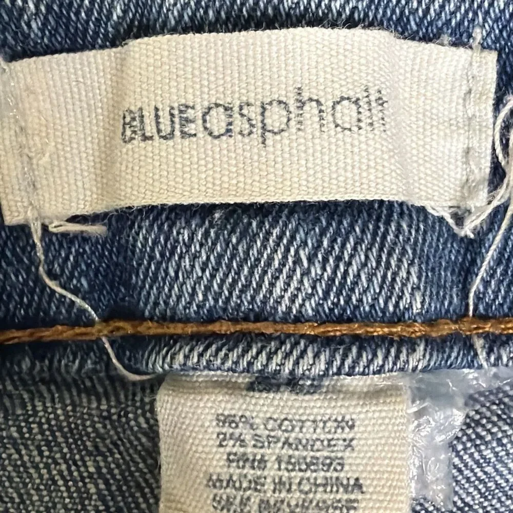 Blue Asphalt Denim Mini Jorts 28 Distressed Y2K Festival Streetwear Grunge
